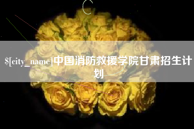 江苏中国消防救援学院甘肃招生计划