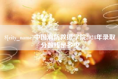 江苏中国消防救援学院2024年录取分数线是多少