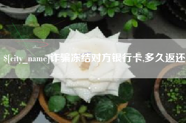 江苏诈骗冻结对方银行卡,多久返还