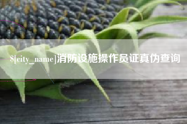 江苏消防设施操作员证真伪查询