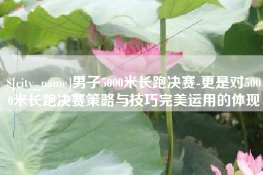 江苏男子5000米长跑决赛-更是对5000米长跑决赛策略与技巧完美运用的体现