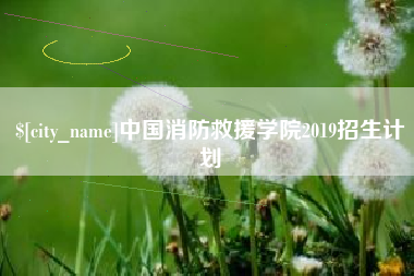 江苏中国消防救援学院2019招生计划