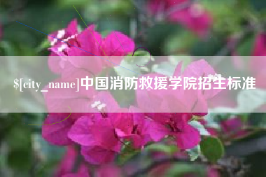 江苏中国消防救援学院招生标准